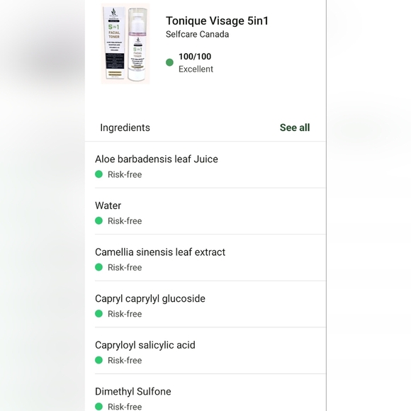 Selfcare CANADA Toner Serum Facial Lot 3 ALOE VERA EXTRACT SALICYLIC ACID - Picture 5 of 6